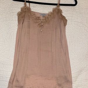 Tan lace tank top